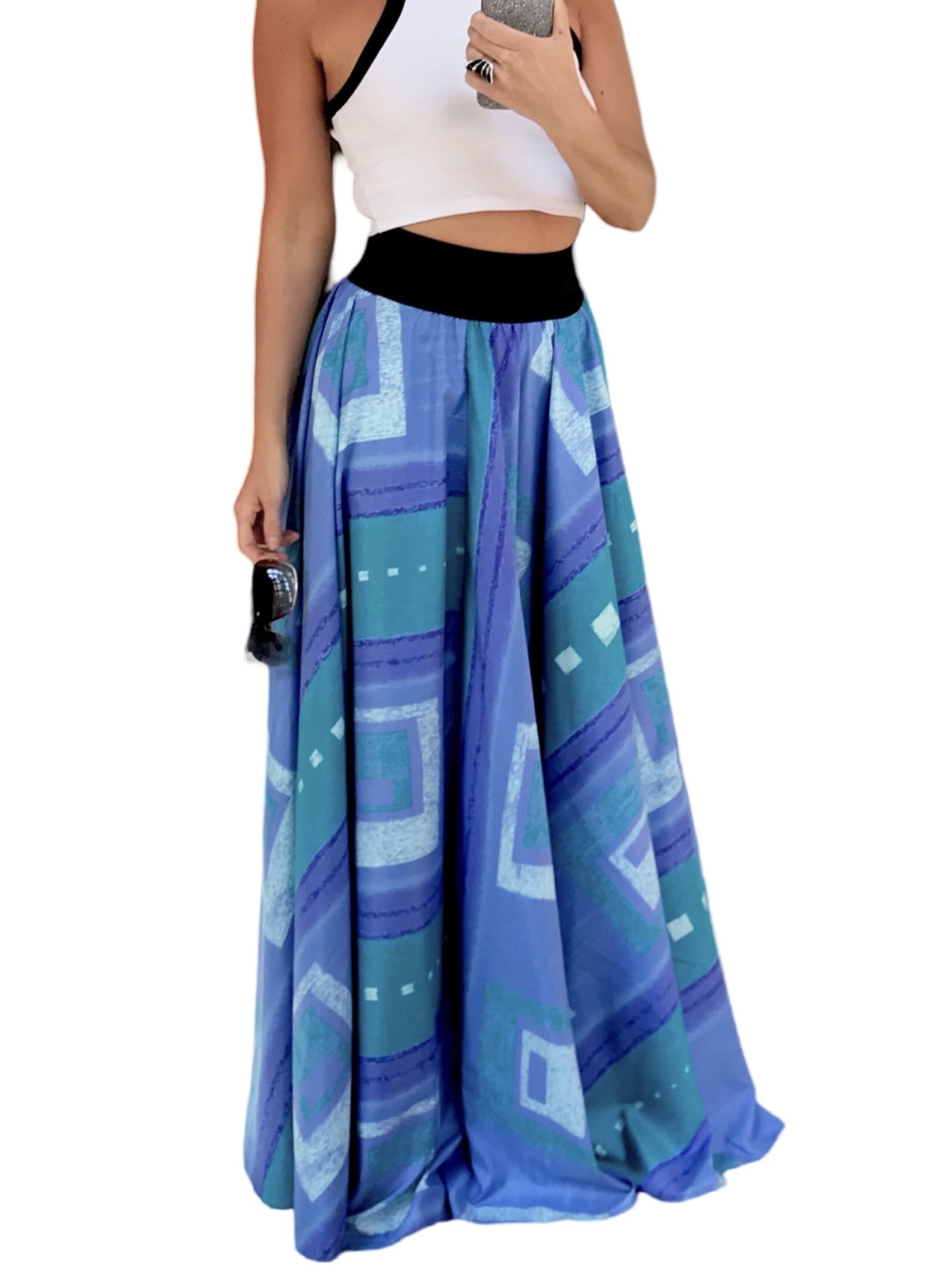 Dlouhá letní sukně - maxi sukně - BOROS-SK-L-BLUE 03